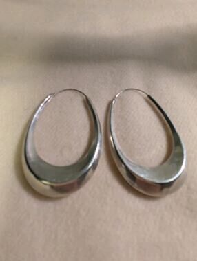 Large Dramatic Silver Tone Hoops